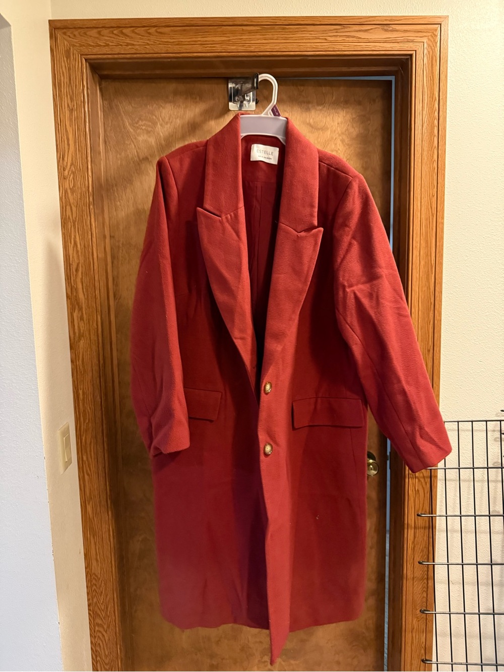 ESTELLE Rust Red Coat with Clean Label